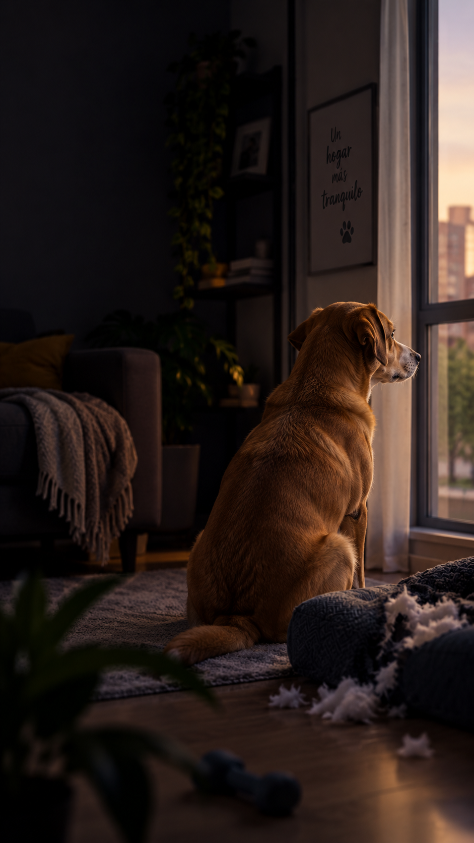 Perro tranquilo en casa